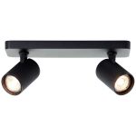 Brilliant Marty Luz de techo Aluminium Arenoso Negro 10W 700lm - 830 Luz Cálida | Incl. 2x GU10