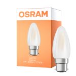 Osram LED B22D Vela con Filamento Mate 4W 470lm - 827 Luz muy Cálida | Reemplazo 40W