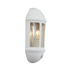 Ansell LED Luz De Pared Latina Mitad Linterna Blanco - Apta para E27 Hasta 42W | IP65 - Sensor de Movimiento y Luz