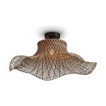 Good&Mojo Luz de techo Ibiza Bambú Negro L | Apta para 1x E27 