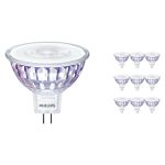 Multipack 10x Philips Master Value LED Foco GU5.3 MR16 7.5W 630lm 60D - 930 Luz Cálida | Mejor reproducción de color - Regulable - Reemplazo 50W
