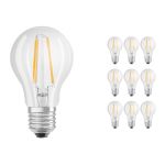 Multipack 10x Ledvance Classic LED E27 Pera con Filamento Clara 4.2W 470lm - 927 Luz muy Cálida | Mejor reproducción de color - Regulable - Reemplazo 40W