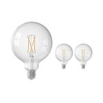 Multipack 3x Calex Smart Tuya Wifi E27 Globe con Filamento 7.5W 1055lm - 818-830 Ajustable Blanco | Regulable - Reemplazo 75W 