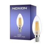 Noxion Lucent LED E14 Vela con Filamento Clara 4.5W 470lm - 827 Luz muy Cálida | Regulable - Reemplazo 40W