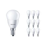 Multipack 10x Philips Corepro LED Lustre E14 Esférica Mate 5W 470lm - 827 Luz muy Cálida | Reemplazo 40W