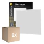 Multipack 6x Bright Choice Panel LED Backlit 36W 3240lm - 840 Blanco Frio | 60x60cm - UGR <22
