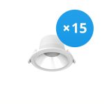 Multipack 15x Noxion Downlight LED Apollo 9W 1100lm 60D - 840 Blanco Frio | 145mm - Recorte 120mm - UGR <19