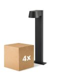 Multipack 4x D'Lite Lámpara de pedestal Lira Negro 7W 600lm 830 Luz Cálida | IP54