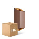 Multipack 10x Nordlux Nico Luz De Pared Aluminium Oxidado Up & Down | IP54 - Apta para 2x GU10