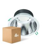 Multipack 4x Philips Downlight LED Coreline DN142B Aluminium Blanco 19.2W 2300lm 60D - 830 Luz Cálida | Recorte 200mm - IP20 - UGR<19
