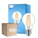 Multipack 10x Philips Corepro LED Bulbo E27 Pera Clara 8.5W 1055lm - 840 Blanco Frio | Reemplazo 75W