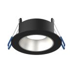 Noxion Foco LED Ares Profundo ring Negro - con Inner Circulo Plata | Recorte 68mm - incl. GU10 Fitting