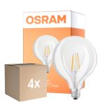 Multipack 4x Osram LED Superstar E27 Globe G125 Con Filamento Clara 11W 1521lm - 927 Luz Muy Cálida | Mejor Reproducción De Color - Reemplazo 100W