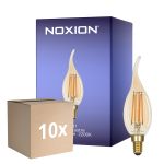Multipack 10x Noxion Lucent LED E14 Vela Con Filamento Ámbar BA35 4.5W 400lm - 822 Luz Muy Cálida | Regulable - Reemplazo 35W