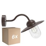 Multipack 6x Nordlux Luxembourg Luz De Pared Metal y Vidrio Oxidado | IP54 - Apta para E27