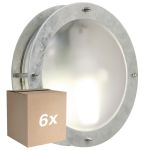 Multipack 6x Nordlux Malte Luz De Pared Acero Galvanizado Gris | 240mm - IP54 - Apta para E27