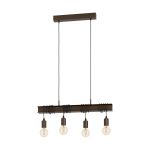 Eglo Colgante De Luz Townshend 4 Acero Marrón | IP20 - Apta para 4x E27 