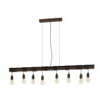 Eglo Colgante De Luz Townshend 4 Acero Marrón Negro | IP20 - Apta para 8x E27 