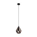 Eglo Colgante De Luz Carlton 1 Negro, Cobre | Apta para E27