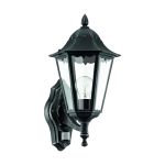 Eglo Luz De Pared Navedo Aluminium Negro | IP44 - Apta para 1x E27 - Sensor De Movimiento