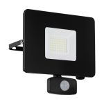 Eglo Luz De Pared Faedo 3 Aluminium Negro 31W 3400lm - 850 Blanco Frio | IP44 - Sensor De Movimiento