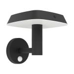 Eglo Luz De Pared Dreoli Solar Negro 8W 970lm - 830 Luz Cálida | IP65 - Sensor De Movimiento