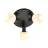 Nordlux Milford Luz de techo Vidrio Mini 3-Rondel Negro | Apta para 3x E14