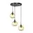 Emibig Colgante De Luz Cosmo Acero Negro | Apta para 3x E14 - Max 10W