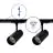 Bright Choice Set completo 1-Fase Rail 1 Metro Negro | incl. 2x Foco + GU10 2700K 3W Regulable + Tapa Final, Conector de Alimentación