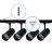 Bright Choice Set completo 1-Fase Rail 1 Metro Negro | incl. 4x Foco + GU10 2700K 3W Regulable + Tapa Final, Conector de Alimentación
