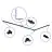 Bright Choice Rail Set 1-Fase L 1 x 2 Metro Negro | incl. Tapa Final, Conector de Alimentación y L -Conector
