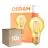 Multipack 10x Osram Vintage 1906 LED E27 Pera Con Filamento Oro 7.5W 865lm - 825 Luz Muy Cálida | Reemplazo 60W