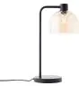 Brilliant Lámpara De Mesa Casto Vidrio Metal Negro Beige | 190mm - Apta para 1x E27
