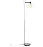 Brilliant Lampara De Pié Casto Vidrio Metal Negro Beige | Apta para 1x E27