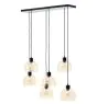 Brilliant Casto Colgante De Luz Vidrio Colgante De Luz Metal Negro Beige | Apta para 6x E27