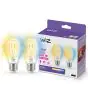 Paquete dúo 2x WiZ Smart LED E27 Pera Con Filamento 7W 806lm | Mejor Reproducción De Color - Regulable - Reemplazo 60W