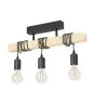 Eglo Luz de techo Townshend Acero Madera Negro Marrón | IP20 - Apta para 3x E27 