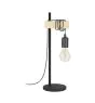 Eglo Lámpara De Mesa Townshend Acero Madera Negro Marrón | IP20 - Apta para 1x E27 