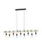 Eglo Colgante De Luz Townshend Madera Acero Marrón Negro | IP20 - Apta para 9x E27 