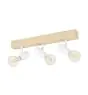 Eglo Luz de techo Townshend 3 Madera Acero Blanco | IP20 - Apta para 3x E27 