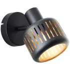 Brilliant Tyas Luz De Pared Aluminium Metal Negro Oro | Apta para 1x E14