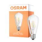 Osram Classic LED E27 Edison Con Filamento Clara 4W 470lm - 827 Luz Muy Cálida | Reemplazo 40W