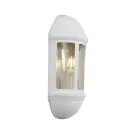 Ansell LED Luz de pared Latina Mitad Linterna Blanco - Apta para E27 hasta 42W | IP65