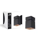 D'Lite Luz de techo Kubo Negro Ajustable y Rotativo | IP20 - Apta para 1x GU10