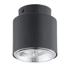 Emibig Luz de techo Nano Acero Negro | Apta para 1x GU10 (AR111) - Max 12W