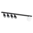 Emibig Luz de techo Baster Acero Negro | Apta para 4x GU10 - Max 8W, 1x E14 - Max 10W