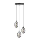 Emibig Colgante De Luz Astral Acero Negro | Apta para 3x E14 - Max 10W