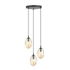 Emibig Colgante De Luz Astral Acero Negro | Apta para 3x E14 - Max 10W
