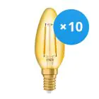 Multipack 10x Ledvance Vintage 1906 LED E14 Vela Oro 1.5W 120lm - 824 Luz muy Cálida | Reemplazo 15W