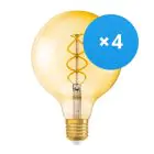 Multipack 4x Osram Vintage 1906 LED E27 Globe con Filamento Oro 125mm 5W 250lm - 820 Luz muy Cálida | Reemplazo 25W